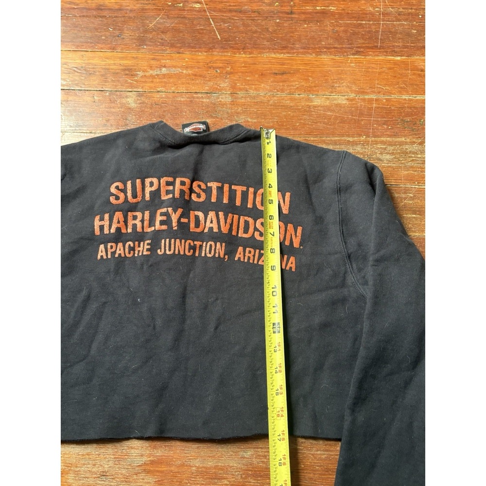 Harley Davidson Cropped Crewneck Pullover 2XL Unisex Black - Picture 5 of 6